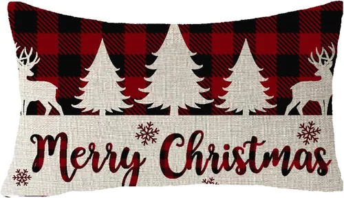 Vista 11 de Funda de cojín con diversos diseños, de algodón, material decorativo lumbar de 12.0 x 20.0 pulgadas