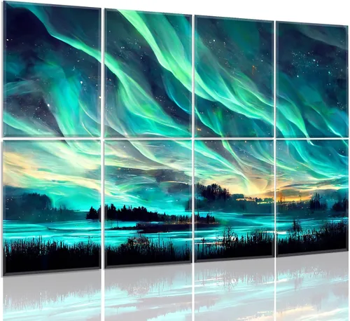 Vista 9 de KIOSSUT Paquete de 8 paneles acústicos artísticos, paneles de pared insonorizados, paneles decorativos de amortiguación de sonido, paneles