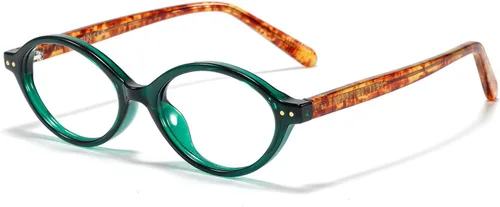 Vista 23 de TIJN Olisa Blue Light Blocking Glasses for Women Men,Retro Oval Frame Bluelight Eyeglasses for Gaming Computer Screen Use 01. Tortuga Whisky