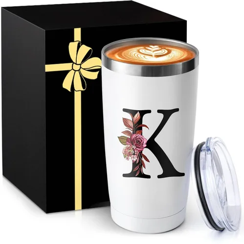 Vista 26 de Taza de café aislada de 20 onzas con tapa de acero inoxidable a prueba de derrames y fugas, pesada, grande, reutilizable, térmica, para viajes