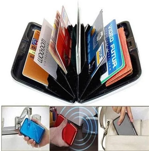 Vista 2 de Nuevo RFID bloqueo aluminio titular de la tarjeta de crédito Aluma caso anti exploración cartera duro
