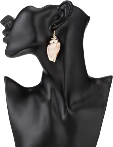 Vista 2 de lureme Joyería de playa Casual Seashell Conch Drop Cuelga Pendientes para Mujeres y Niñas (er006199)