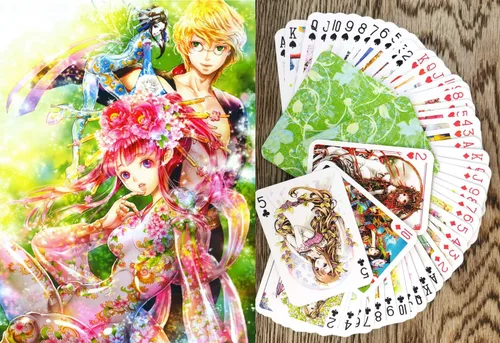 Vista 6 de Naipes de anime # Baraja de póquer 54 cartas todas diferentes # NAGA U Kawaii Anime Chibi Cute Manga