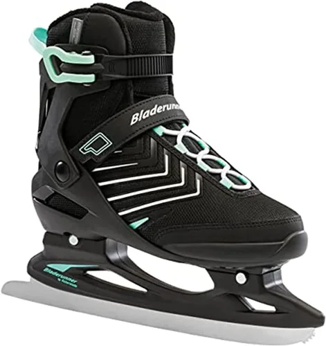Vista 4 de Bladerunner Ice by Rollerblade Igniter XT - Patines de hielo para mujer, color negro y verde de invierno