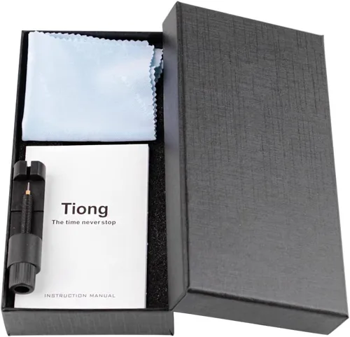 Vista 7 de Dentily Reloj de madera para hombre, triángulo, esqueleto automático, reloj mecánico de madera para hombre