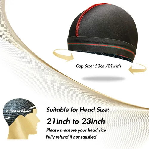 Vista 2 de ForceWave Gorro ondulado para ondas 360 ondas, gorra de compresión transpirable para hombres, protector de cabello elástico para dormir