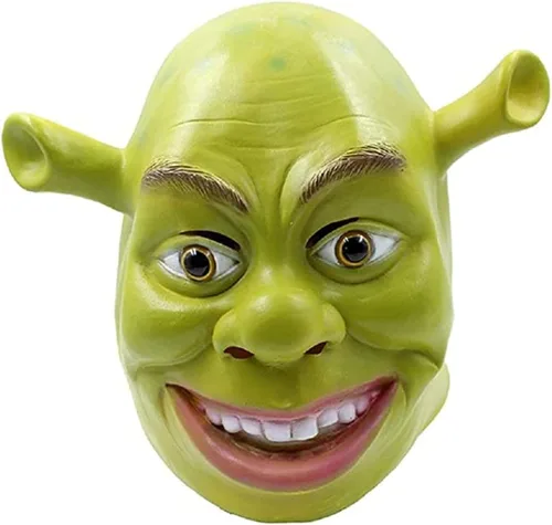 Vista 3 de Shrek - Máscara de látex de cabeza completa, máscara de Halloween para cosplay