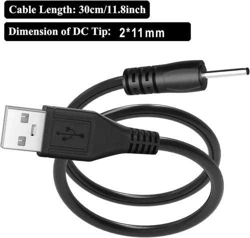 Vista 5 de PChero Cable de carga USB a CC de 0.1 in para Mini S530 Auriculares Negro - 1 pieza