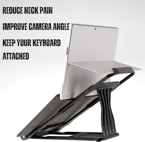 Vista 5 de Soporte para Surface Pro con teclado adjunto, soporte de escritorio ergonómico compatible con Surface Pro 11/10/9/8/7/6/5/X & Go - Altura ajustable