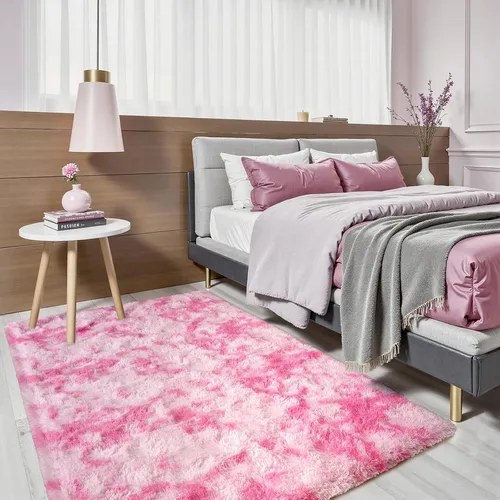 Vista 32 de Terrug Alfombra Corredor Negra Esponjosa para Dormitorio, 2x6 Pies Lindas Alfombras de Área de Pelo Largo para Pasillo, Alfombra de Felpa Suave