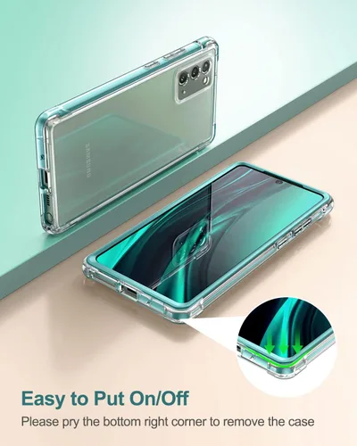 Vista 5 de SURITCH Funda transparente para Samsung Galaxy Note 20 (solamente) de 6.7 pulgadas, [protector de pantalla integrado], protección de cuerpo Verde