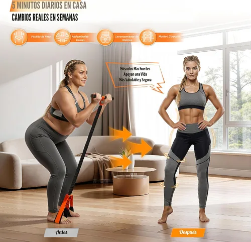 Vista 5 de KUTIZE Multifunction Pedal Resistance Band with Handle, Upgraded Exercise Equipment with Soft Foot Pedal for Sit Up & Full-Body Home Gym Workouts