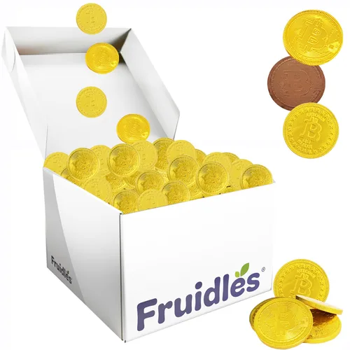 Vista 10 de 25 monedas originales de chocolate cripto Bitcoin, hechas con chocolate belga de primera calidad, sin gluten, sin OMG, lácteos certificados Kosher