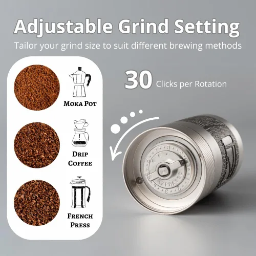 Vista 4 de 1Zpresso Molinillo de café manual Q – Mango de manivela con rebaba cónica de acero inoxidable, adecuado para goteo, prensa francesa, preparación