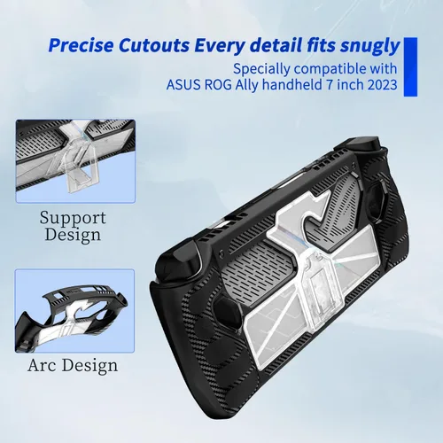 Vista 5 de Funda protectora para ASUS Rog Ally de 7 pulgadas 2023 con función atril, TPU, flexible, a prueba de golpes, antideslizante, anticolisión, 2