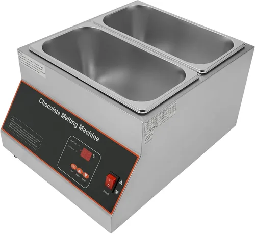 Vista 2 de 2 Pot Commercial Chocolate Melting Pot, 12 KG/26.4 LBS Chocolate Melting Pot with 32-203°F Temperature Adjustable Electric Chocolate Melter with Lid