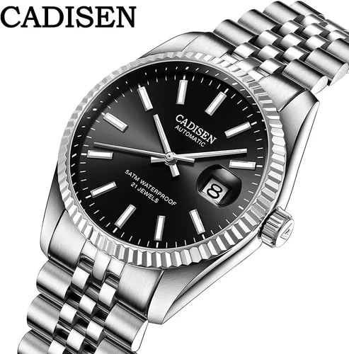 Vista 5 de CADISEN Relojes automáticos MIYOTA 8215 Reloj de pulsera impermeable para hombre, 38mm