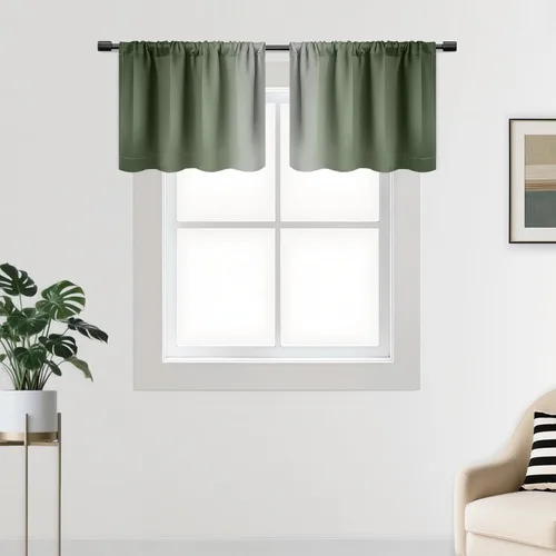 Vista 84 de SimpleHome Cortinas Pequeñas Negras Impermeables con Bolsillo para Barra Suave para Cocina, Cortinas Impermeables con Bolsillo para Barra