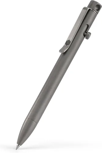 Vista 8 de KeyUnity KP01BK Bolt Action EDC Pen con clip, bolígrafo de bolsillo de titanio para transporte diario (negro)