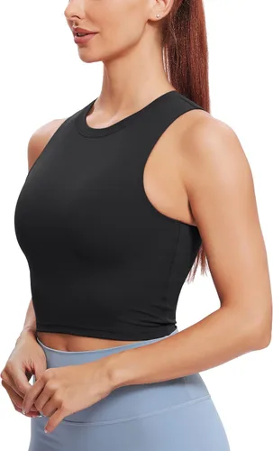 Vista 4 de Natural Feelings - Sujetadores deportivos sin mangas, con relleno extraíble, para mujer ombligueras para yoga, entrenamiento, correr