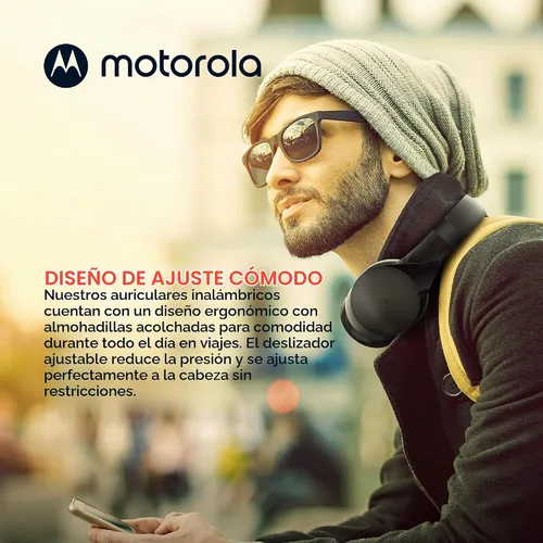 Vista 5 de Motorola Auriculares inalámbricos Bluetooth con micrófono, Moto XT500+ Auriculares sobre la oreja con control en línea para llamadas, teléfonos