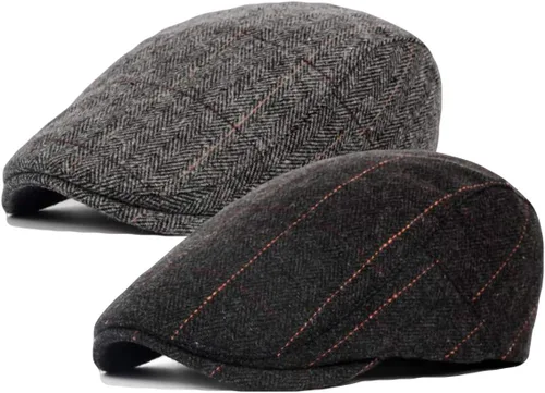 Vista 7 de paquete de 2 Algodón para hombre gorra plana Ivy Gatsby gorra sombrero