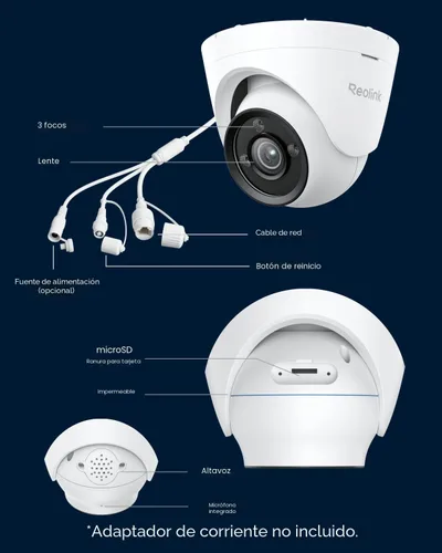 Vista 9 de REOLINK Cámara de seguridad CX820 ColorX PoE, 4K UHD, visión nocturna a color real, súper apertura F1.0, sensor de imagen de 1/1.8'', tecnología