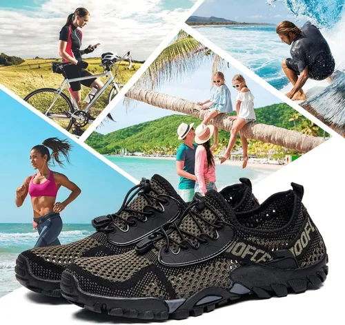 Vista 7 de SOBASO Zapatos de agua para mujeres y hombres, secado rápido, para natación, playa, zapatos acuáticos para deportes acuáticos, buceo, senderismo