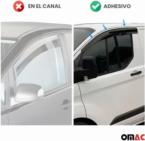 Vista 3 de OMAC Deflector de lluvia para visera de ventana para Mercedes Sprinter W907 910 2019-2025, color negro