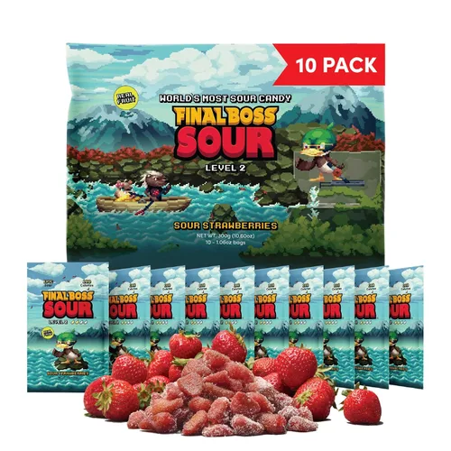 Vista 11 de Final Boss Sour Candy Todos los niveles, paquete variado, paquete de 6 – Hecho con frutas secas reales, sin colores artificiales, sin sabores