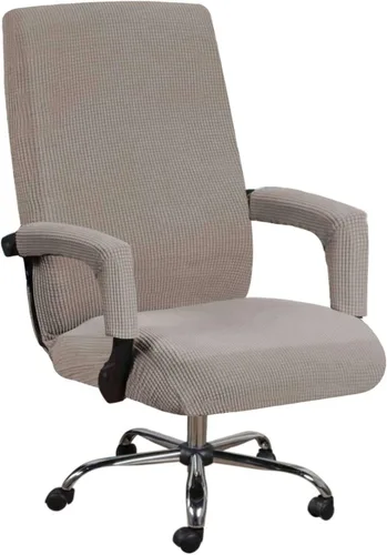 Vista 18 de Fundas de elastano para silla de oficina, fundas elásticas para silla de oficina de computadora, fundas giratorias a cuadros con cremalleras