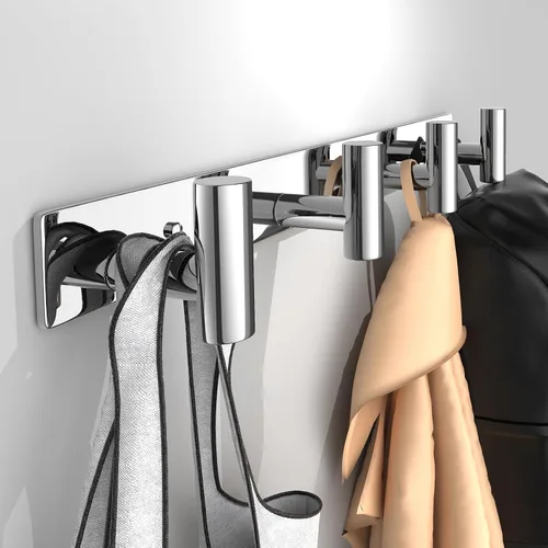 Vista 25 de Perchero de Pared Montado - 3 Ganchos, Ganchos de Pared de Acero Inoxidable Resistente para Toalla, Bolso de Abrigo, Perchero para Sombreros Negro