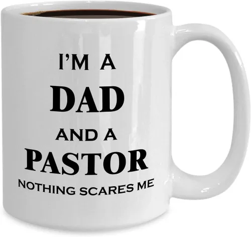 Vista 2 de Gifts for Pastor Dad Mug Ceramic Coffee Tea Cup Large 15oz - Preacher Spiritual Leader Ordained Priest Church Officiant Parish Worship Priesthood