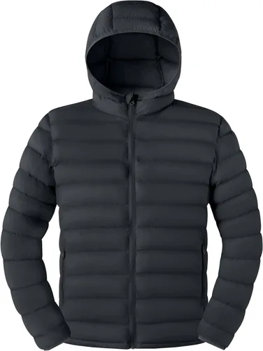 Vista 9 de Wantdo - Chaquetas de invierno ligeras para hombre, chaqueta puffer cálida, abrigo acolchado con capucha