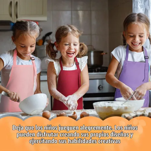 Vista 5 de Handepo 30 piezas de delantales para niños con pintura ajustable Colorido