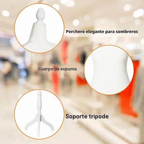 Vista 6 de Torso de maniquí femenino con soporte, talla grande 10-12, forma de vestido de maniquí femenino, altura ajustable de 61-67 pulgadas, soporte