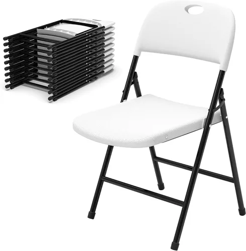 Vista 14 de Sillas plegables, silla plegable de plástico, sillas plegables de metal resistente de plástico para exteriores, asiento comercial plegable