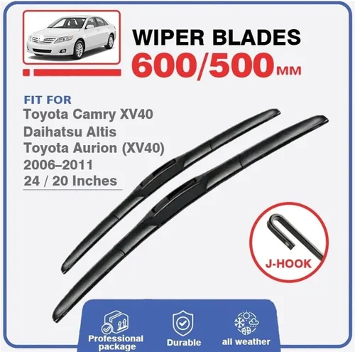 Vista 2 de Escobillas de limpiaparabrisas delanteras compatibles con Toyota Camry XV40 40 2006-2011 Daihatsu Altis Toyota Aurion - Cortador de escobillas