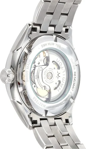 Vista 4 de Hamilton Watch Jazzmaster Reloj automático suizo con corazón abierto de 1.654 in, esfera plateada, pulsera de acero inoxidable plateado