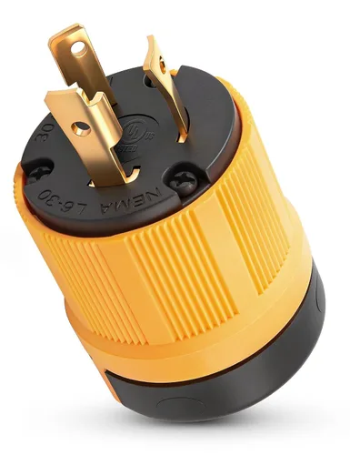 Vista 9 de MECMO Conector de bloqueo del generador NEMA L6-30R de 30A/250V con certificación ETL, enchufe macho de bloqueo giratorio de 3 puntas, conector, 30