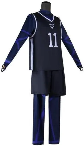 Vista 2 de Disfraz de cosplay de Isagi Yoich con candado azul para hombre