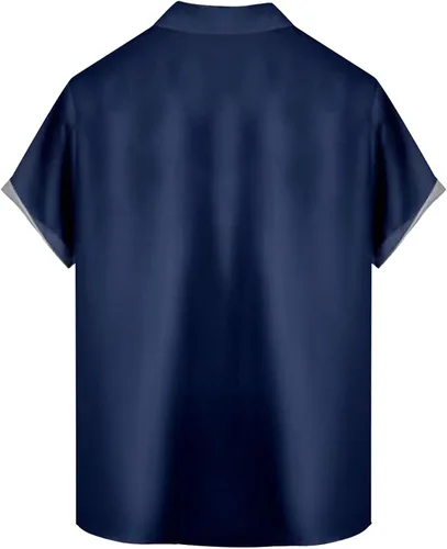 Vista 2 de Cuban Camp Guayabera - Camisetas de playa para hombre, camisas de bolos de los años 80 para hombre, camisa floral de playa Aloha, camisa