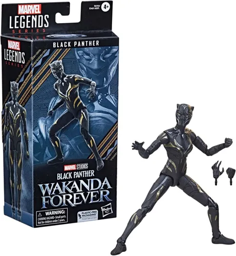 Vista 6 de Marvel Legends Series Black Panther Wakanda Forever Black Panther - Figura de acción MCU de 6 pulgadas, 2 accesorios