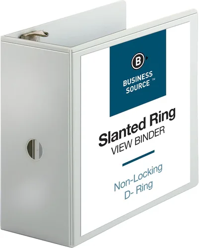 Vista 5 de Business Fuente 5 pulgadas Slant Anillo View Binder – Color Blanco, Blanco