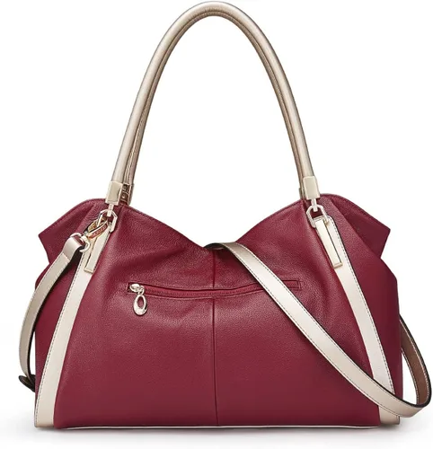 Vista 5 de Bolsos de cuero para mujer, bolsos de hombro con asa superior para mujer