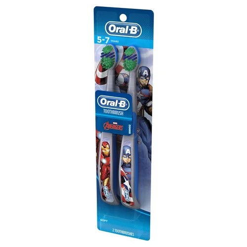 Vista 3 de Oral-B Pro-Health Stages Avengers Assemble Cepillo de dientes (suave) 5-7 años de edad, dos unidades.