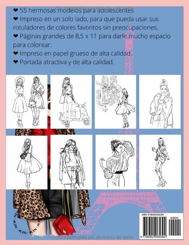 Vista 2 de Moda y Belleza para Colorear Desata tu imaginación con nuestro model colorring boo. (Spanish Edition)