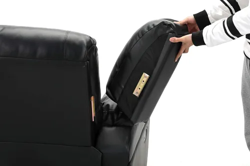 Vista 6 de cjc Sofá modular reclinable de cuero para sala de estar, sofá en forma de L, 2 consolas, 4 portavasos y almacenamiento, juego de sofás tapizados