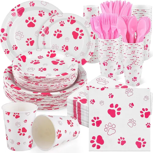 Vista 14 de Kochorie Juego de vajilla desechable de béisbol de 400 piezas, suministros para fiestas de béisbol con platos, tazas, servilletas, cubiertos para 50