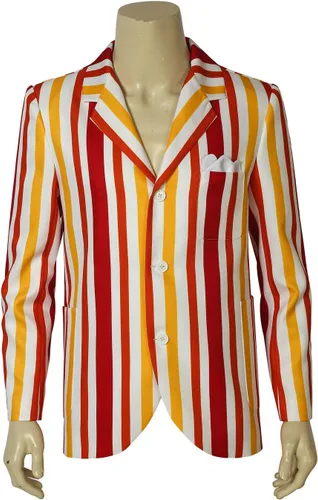 Vista 2 de GreenCos Traje de uniforme para hombre de Bert a rayas, disfraz de Halloween